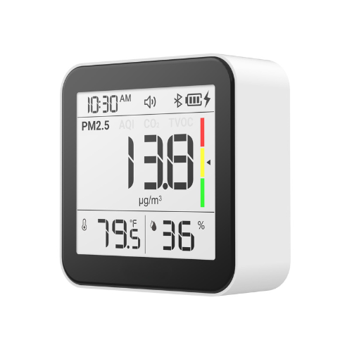 M10+ Air Quality Monitor – 6-in-1 CO2, PM2.5, VOC Detector with App Connectivity for Home and Office