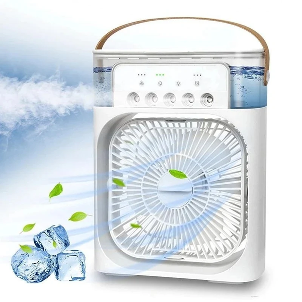 Portable Mini Ice Misting Fan - White – USB Rechargeable Handheld Cooling Fan with Water Spray for Outdoor, Travel, and Desk Use