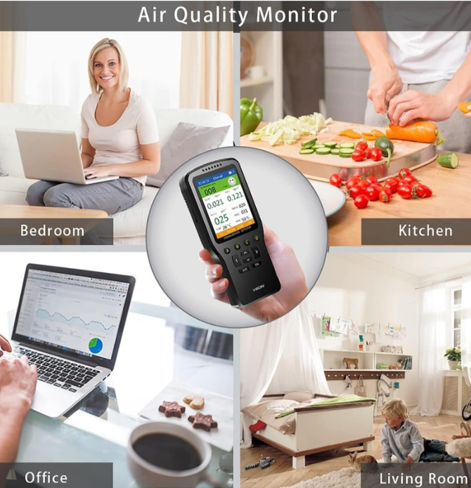 Air Quality Monitor PM2.5 Particle Counter Dust Pollution Detector for Home and Office