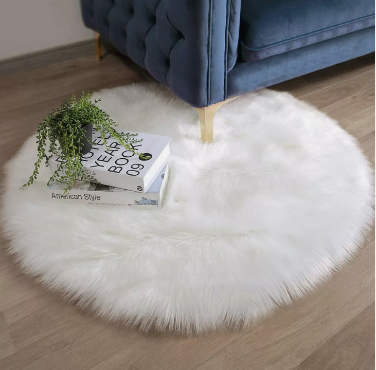 Faux Fur Round Sheepskin Fluffy Area Rug