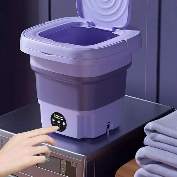8L Compact Foldable Mini Washing Machine with Spin Dryer – Ideal for Socks, Underwear & Delicates