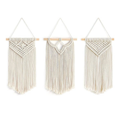 Artisan Boheme Macrame Wall Tapestry Hanging 3 Pack Boho Art