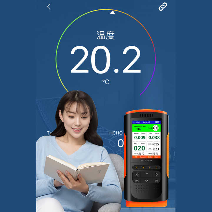 PM2.5 TVOC HOCH Humidity and Temperature for home office | Air Quality Monitor
