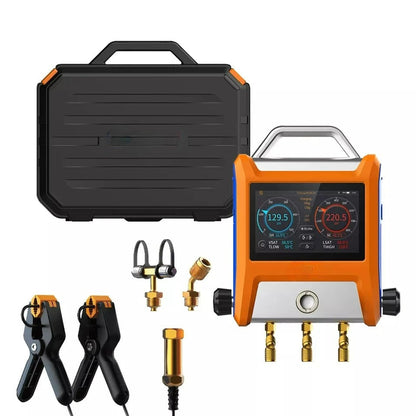 Intelligent Refrigeration Manifold Gauge Set Digital Refrigerant Hvac Pressure Gauge Two Valves