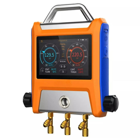 Intelligent Refrigeration Manifold Gauge Set Digital Refrigerant Hvac Pressure Gauge Two Valves
