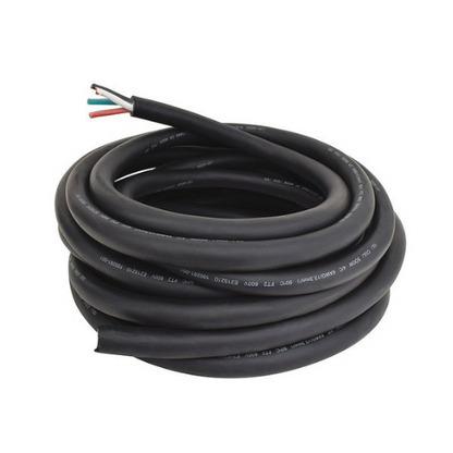Portable Power Cord – SOOW, 6 AWG, 4-Conductor, Black Rubber, Stranded, 600V, Indoor/Outdoor, 50 ft