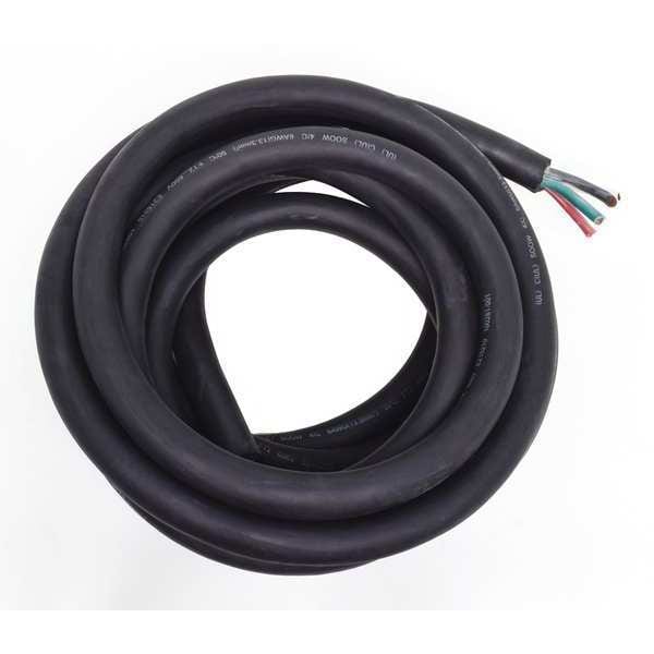 Portable Power Cord – SOOW, 6 AWG, 4-Conductor, Black Rubber, Stranded, 600V, Indoor/Outdoor, 50 ft
