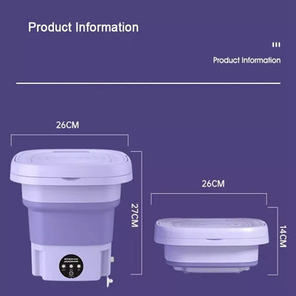 8L Compact Foldable Mini Washing Machine with Spin Dryer – Ideal for Socks, Underwear & Delicates
